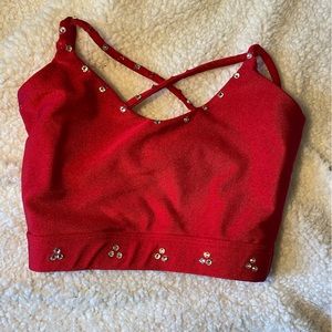 Red stoned dance costume top!